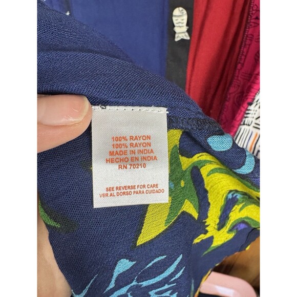 La Cera Maxi Dress Button Up Patchwork Boho Artsy Colorful Pockets Women's L NEW - Picture 8 of 9